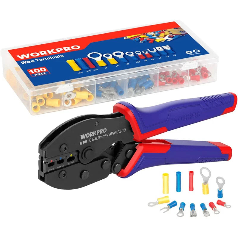 Crimping Tool Kit Ratcheting Insulated Terminal Crimper For 22 To 10