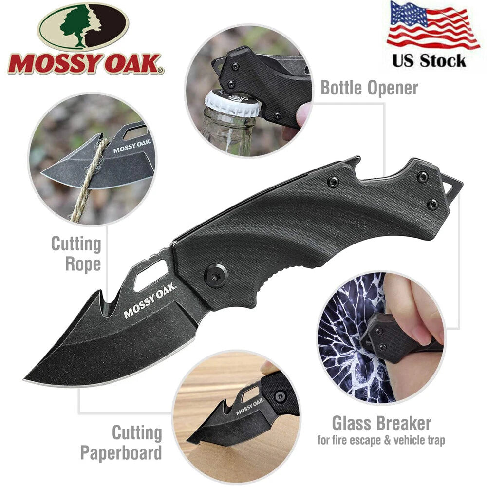 Mossy Oak Tactical Pocket Knife Survival Spring Assist Knife Hiking
