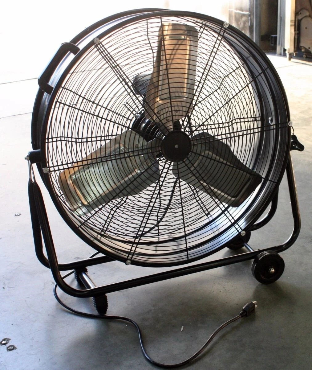 24" Industrial Drum / Barrel High Velocity Rolling Adjustable Fan