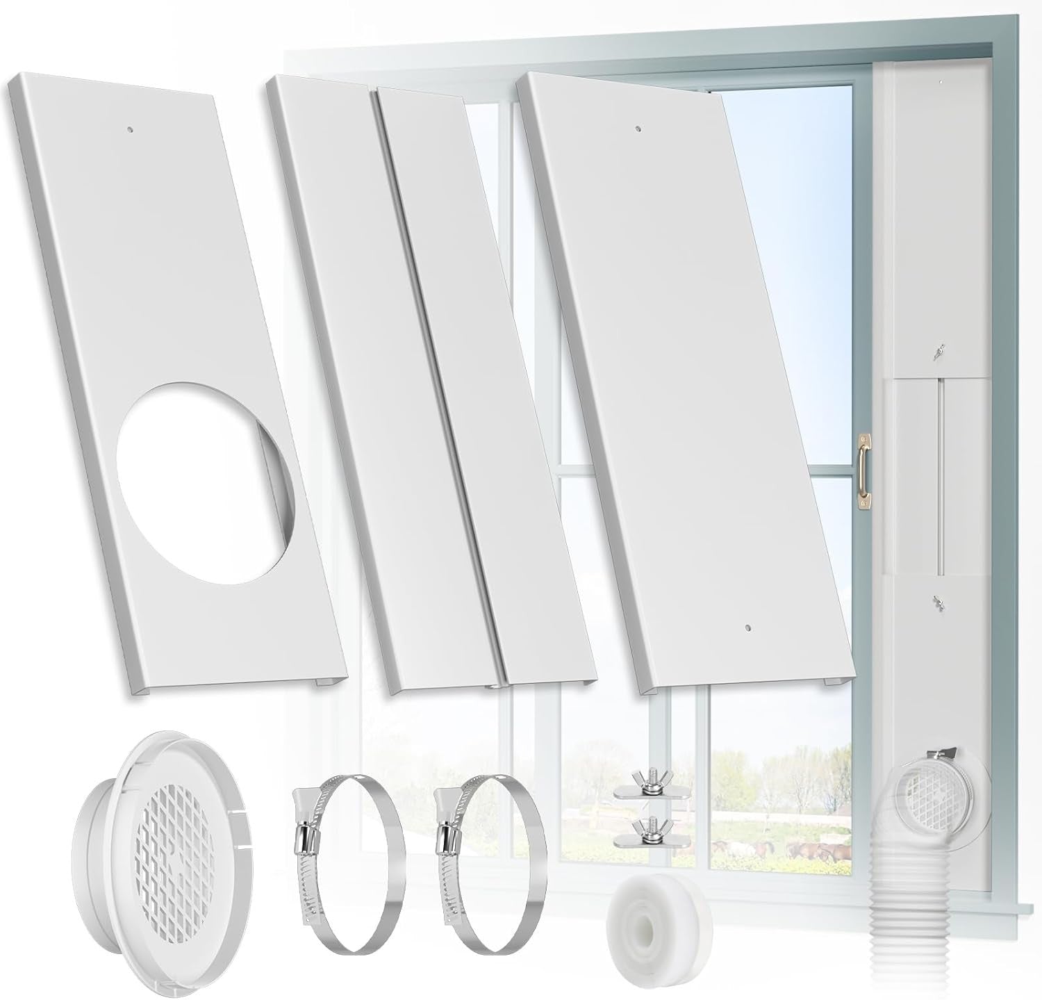 Window Duct Kit Dryer Window Vent Kit for 4” Ducting Dryer Vent Hose
