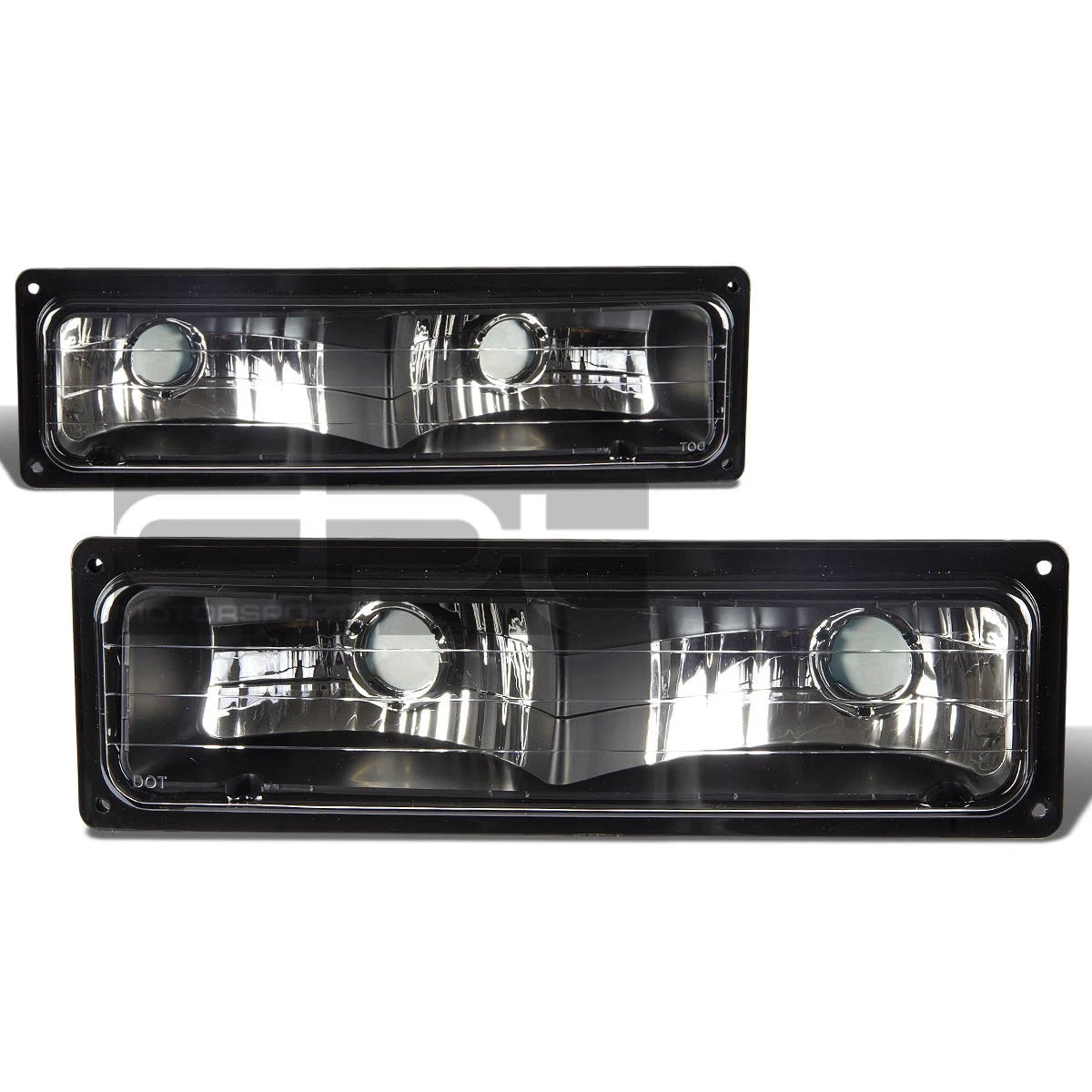 Black Housing Lens Bumper Lights Lamps Fits 88-98 | Built Supply Co