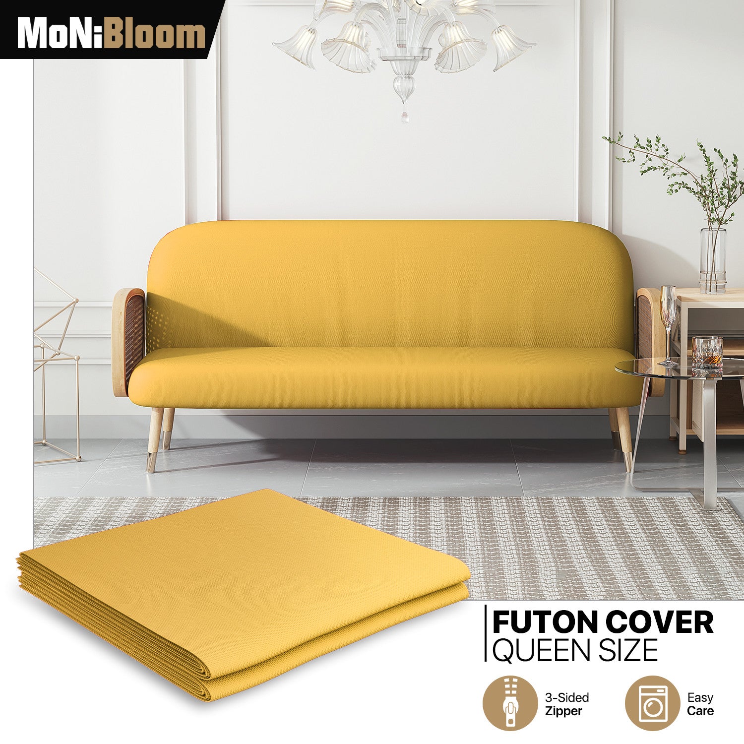 Orange Queen Size Slipcovers Armless Stretch Futon Cove