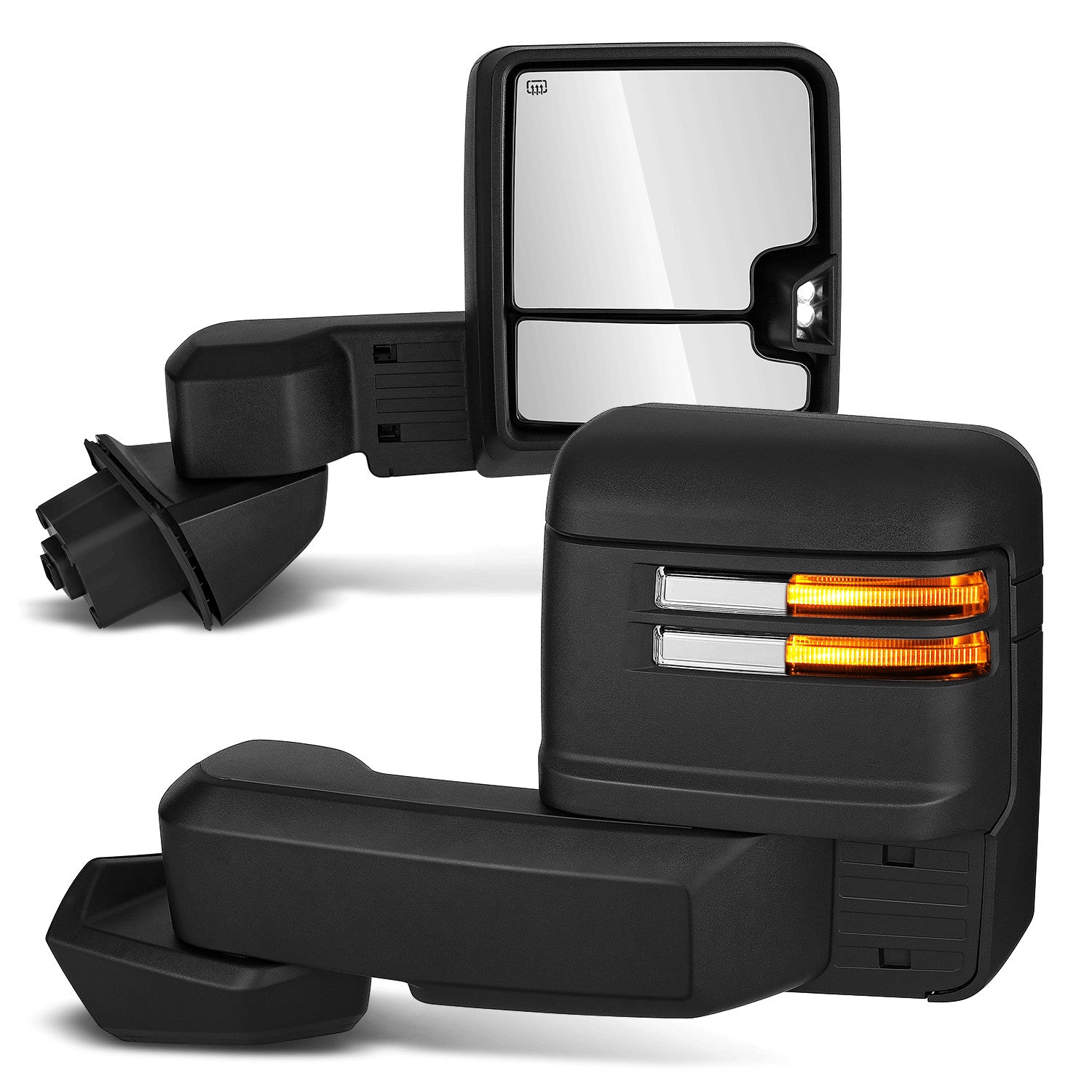 Fit 19-25 Chevy Silverado 1500 Ltd Black Tow Mirrors W/o Blind Spot