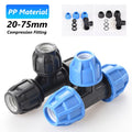 PP Compression Fitting Tee Reducer ID 20-75mm