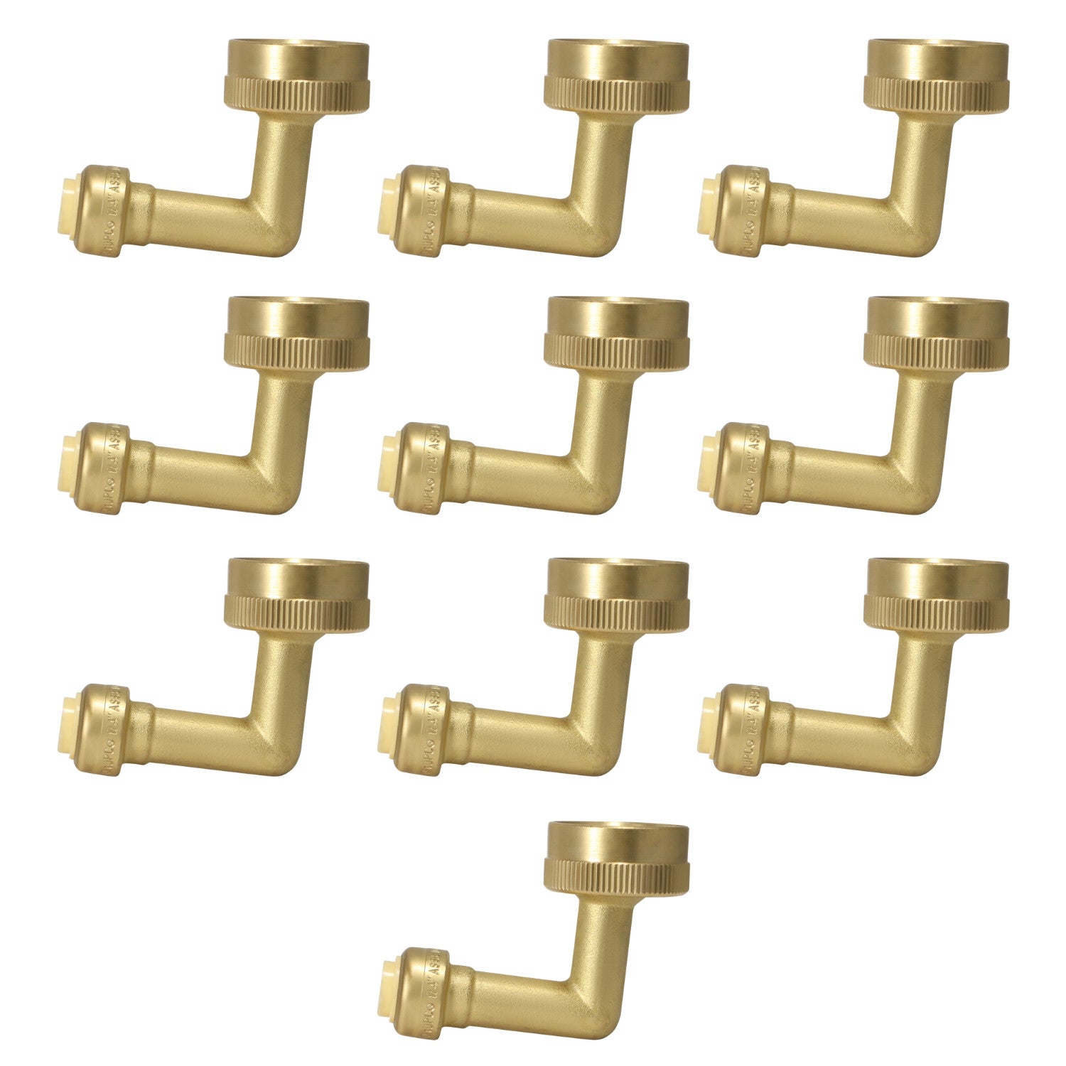 XFITTING 3/8" Push Fit x 3/4" GHT Dishwasher Elbow 10 Pack