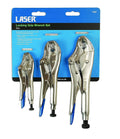 Laser 7053 5",7",10" Locking Pliers Vice Grip Wrench Set Chrome
