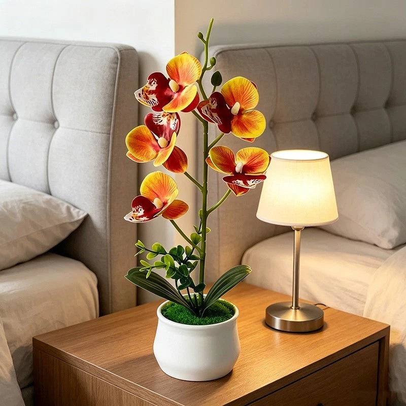 Phalaenopsis Artificial Flower Potted Plants 29cm For Indoor Outdoor