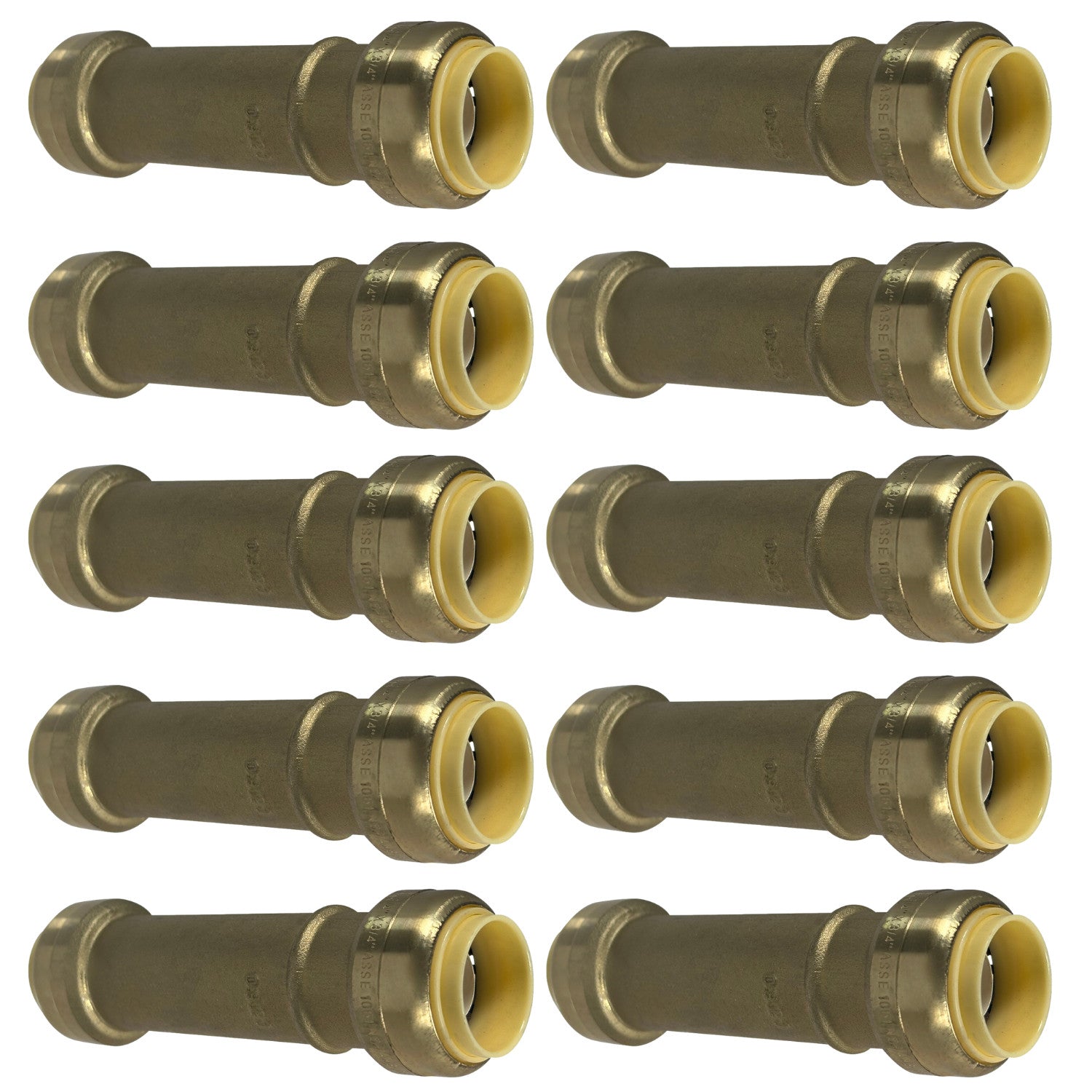 XFITTING 3/4" Push Fit Slip Coupling 10 Pack