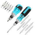 4"/6" 12-in-1 Stubby Ratcheting Screwdriver Multi-bit