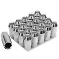 Open End M12x1.5 44mm Tall 25mm Od Silver Aluminum Jdm Rim Lug Nuts