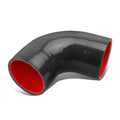 2.5" 90-Degree Elbow Coupler 3-Ply Black/Red Silicone Hose For