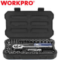 Workpro 39PCS Drive Socket Set 1/4" 3/8" Socket Wrench Set Metric Sae