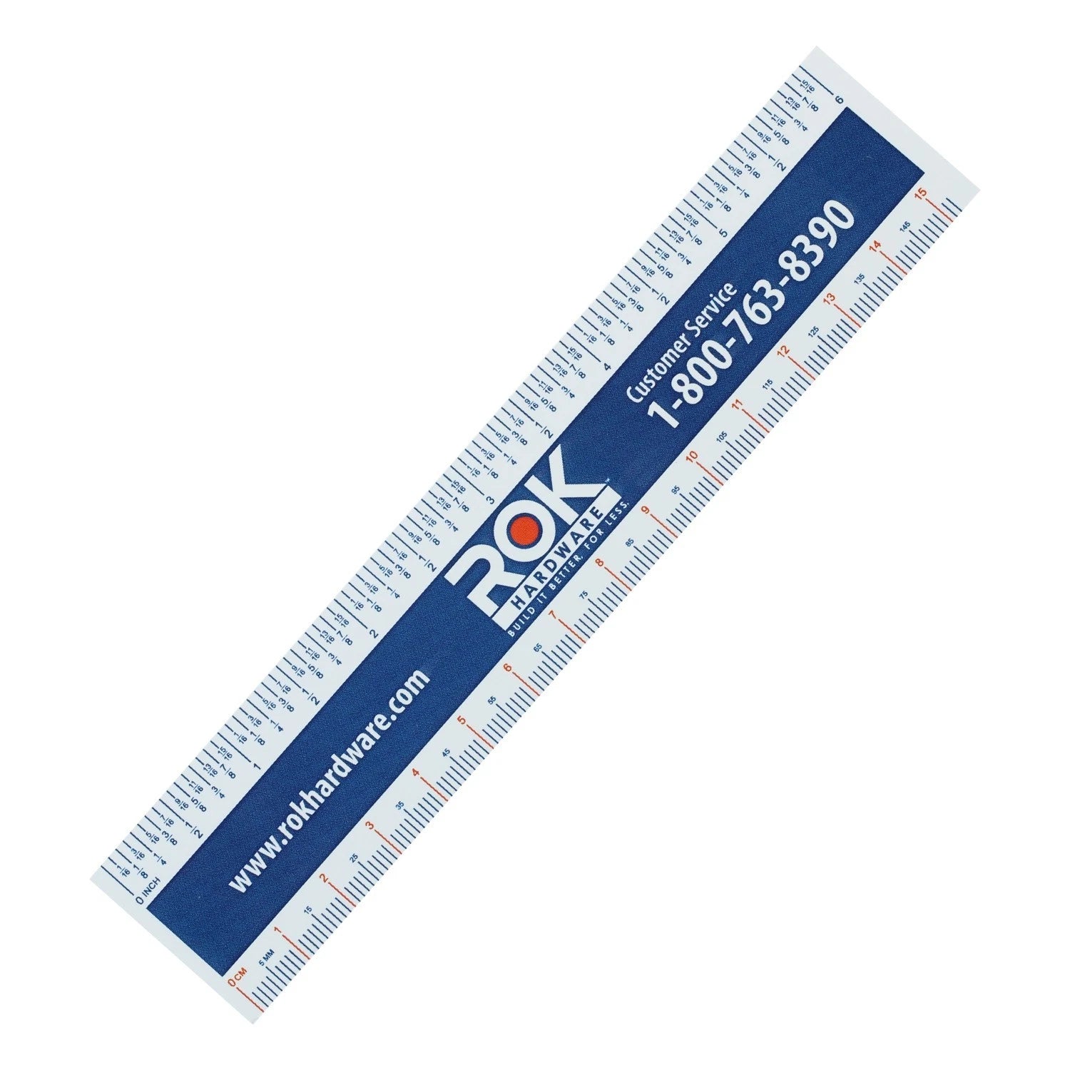 Rok Hardware Measuring Plastic Flexi 6" Easy Read English Metric 150