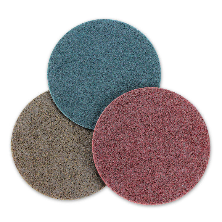 7" Hook and Loop Surface Conditioning Discs Variety Pack: Tan, Red