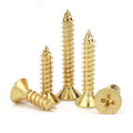 Solid Brass Wood Screws Flat Head Phillips