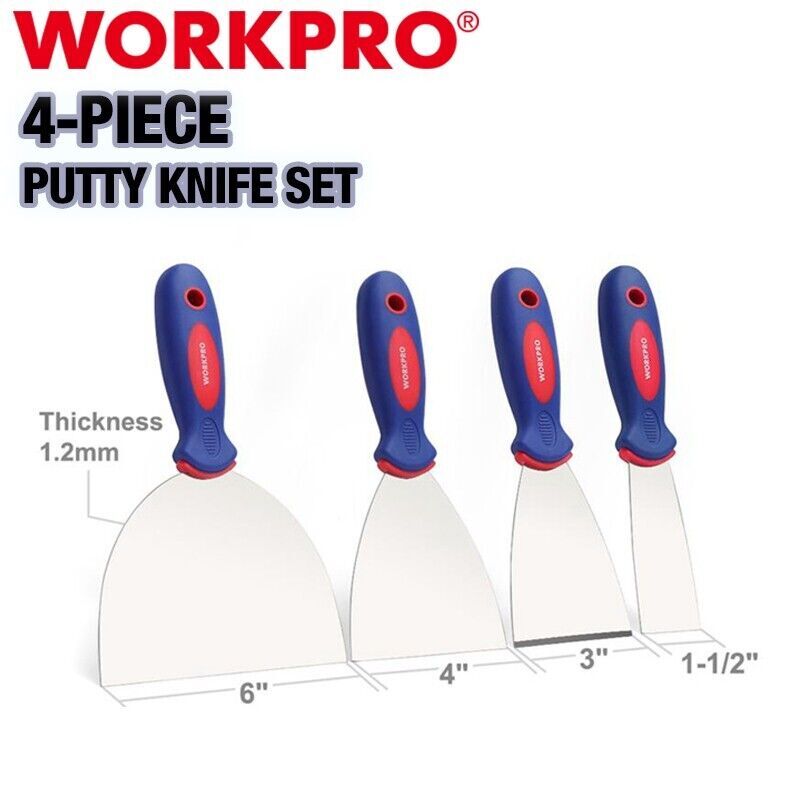 WORKPRO 4PCS Putty Knife Set for Drywall by WORKPRO