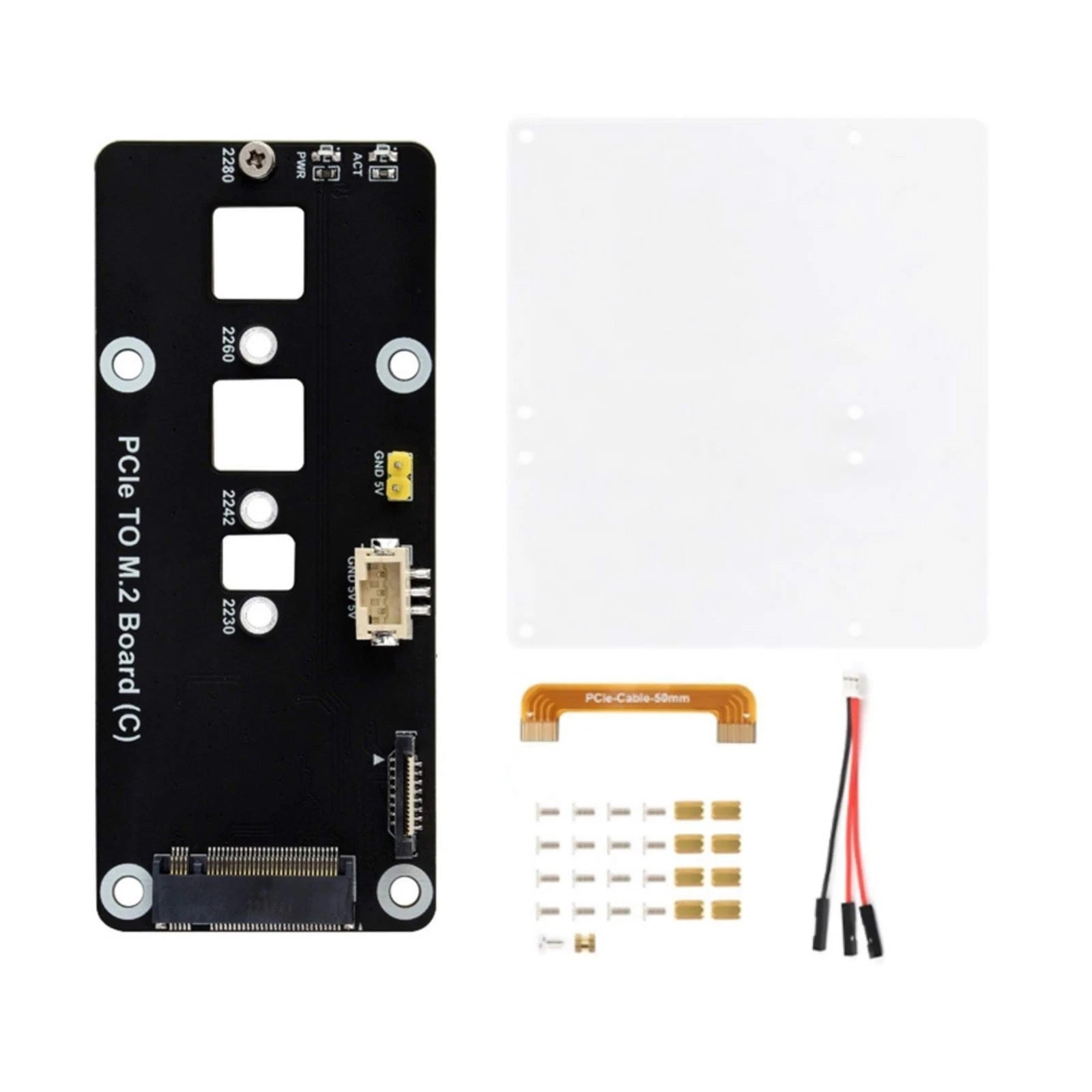 Black Pcie To M.2 Nvme Ssd Adapter Board Accessories For Raspberry