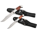 MOSSY OAK 2 PIECE Fixed Blade Full Tang Bowie Knife with Leather Handle w/Sheath