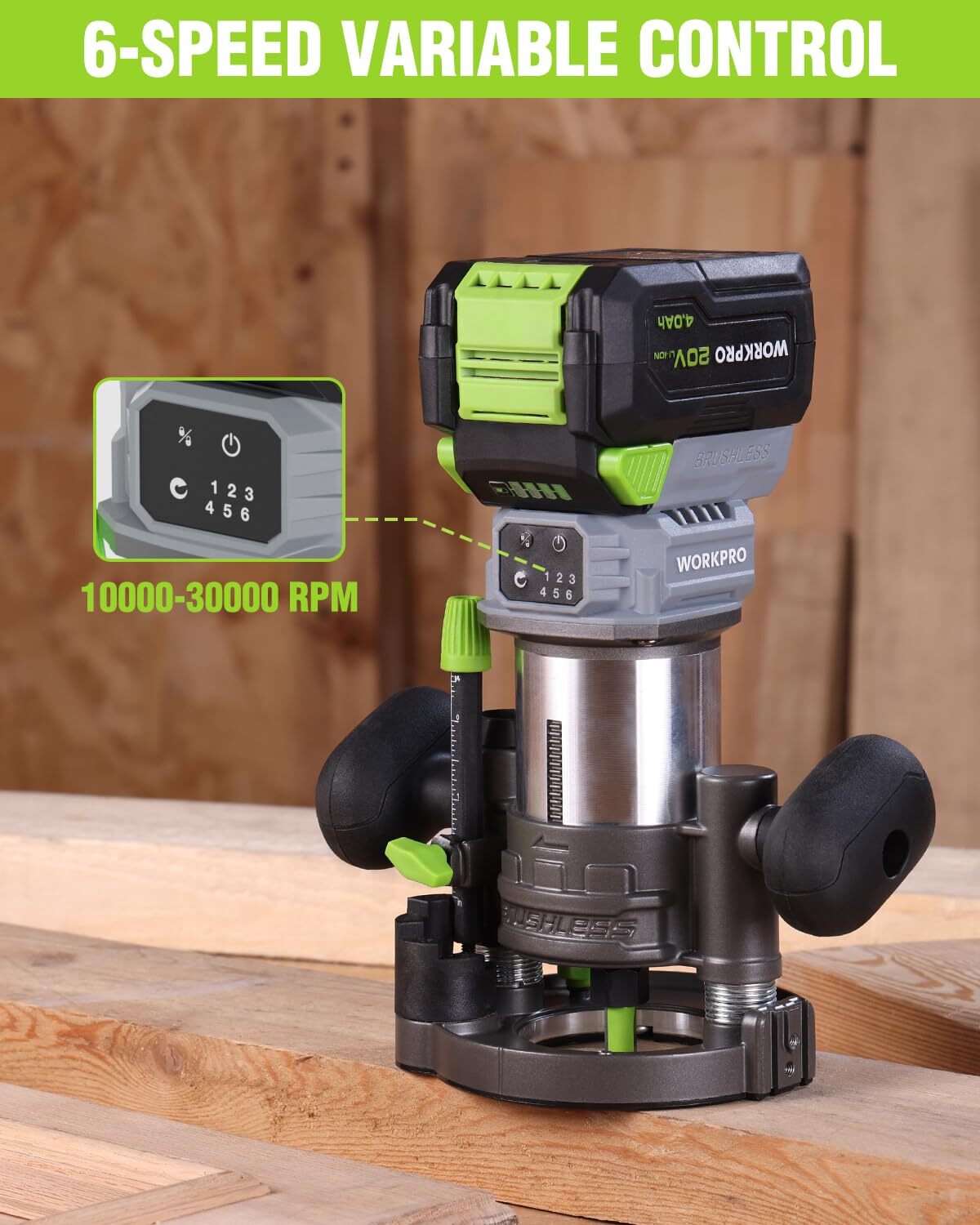 WORKPRO 20V Cordless Compact Router Tool by WORKPRO