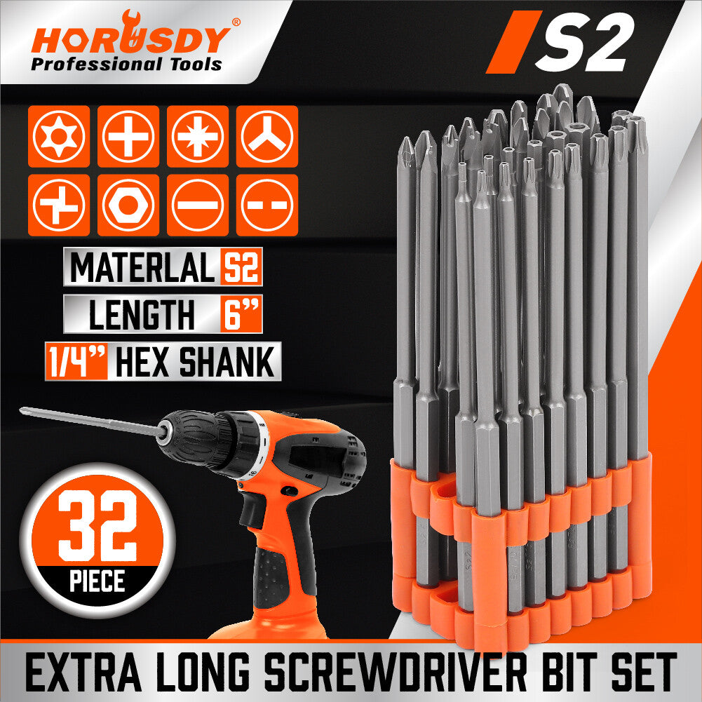 1/4" Shank Extra Long Security Power Bit Set 6" | Built Supply Co