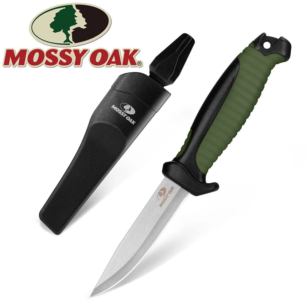 Mossy Oak 4-in Fixed Blade Knife Stainless Steel Drop Point Blade