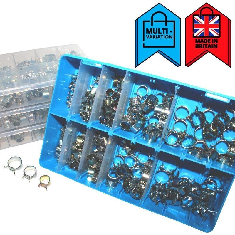 Self Clamping Spring Ribbon Clips Zinc Plated Steel Fuel Air Water Clamps BoxOpe