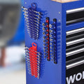 WORKPRO 8PC Magnetic Socket Wrench Organizer Set 1/4" 3/8 1/2" Drive Socket Rail