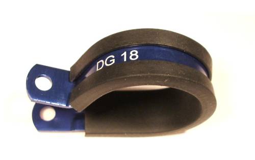 Blue Anodised Rubber Lined Fuel Filter P Clip / Clamp