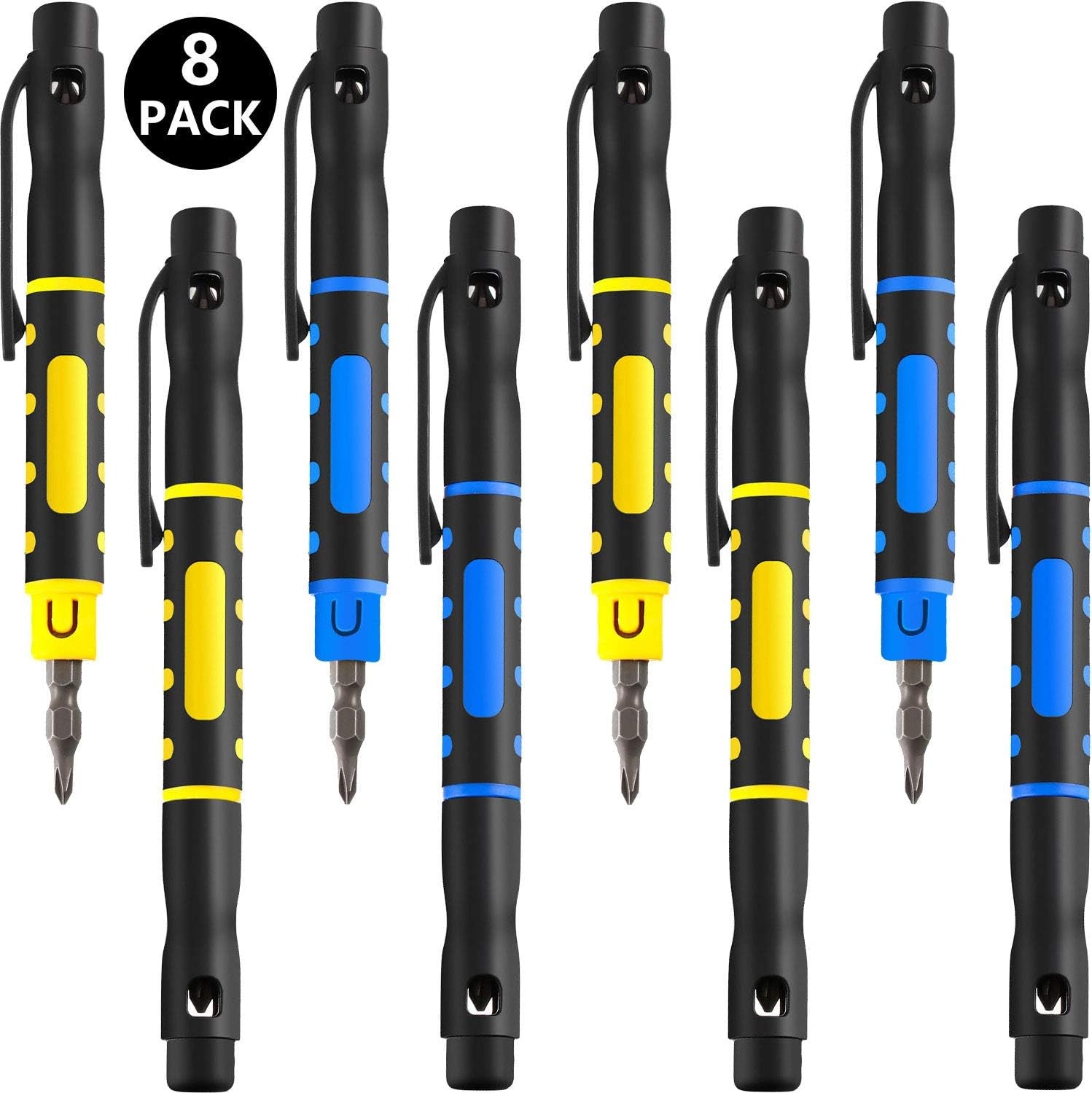 8 Pcs 4 in 1 Pocket Screwdriver Pen Portable Multipurpose Screwdriver