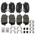 8x Front Rear Brake Pads Kit for Hyundai Santa Fe 2010-2012/Kia Sorento 2011-15