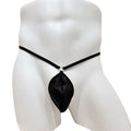 Black Low Rise Men Thong G String Polyester Underwear With Ring Buckle