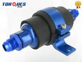 AN -10 (AN10 JIC -10) Blue Anodised Billet Fuel Filter 30 Micron And