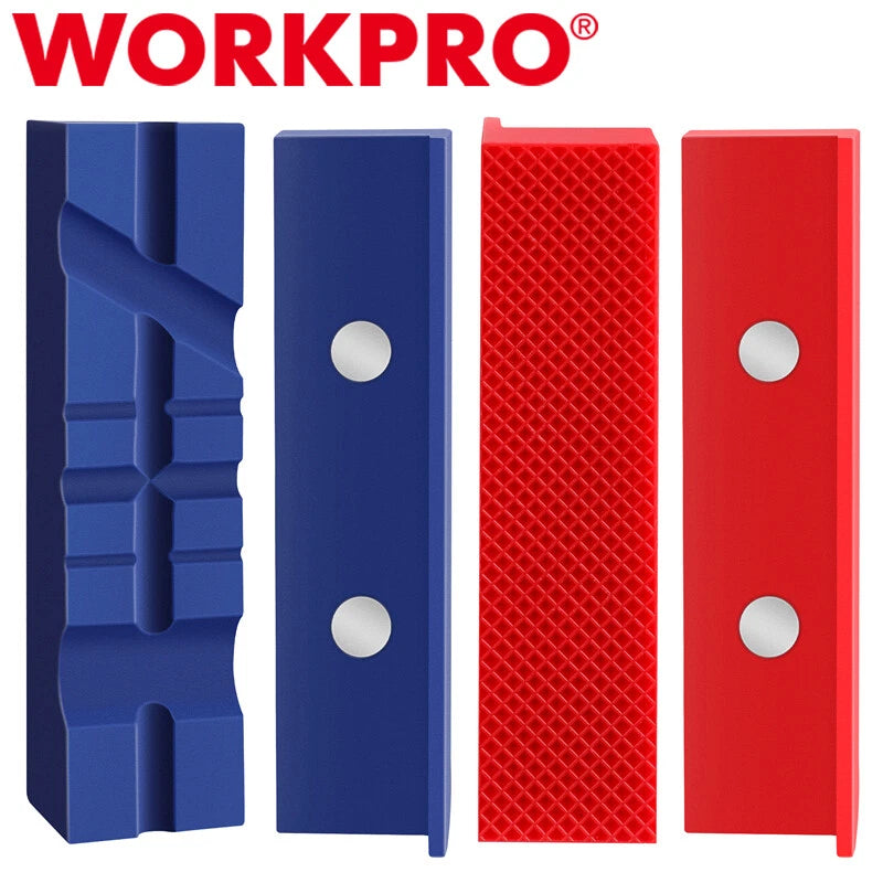 WORKPRO 2-Pairs 4-1/2" Vise Jaw Pads Magnetic TPU Vise Jaw Protective Covers Set
