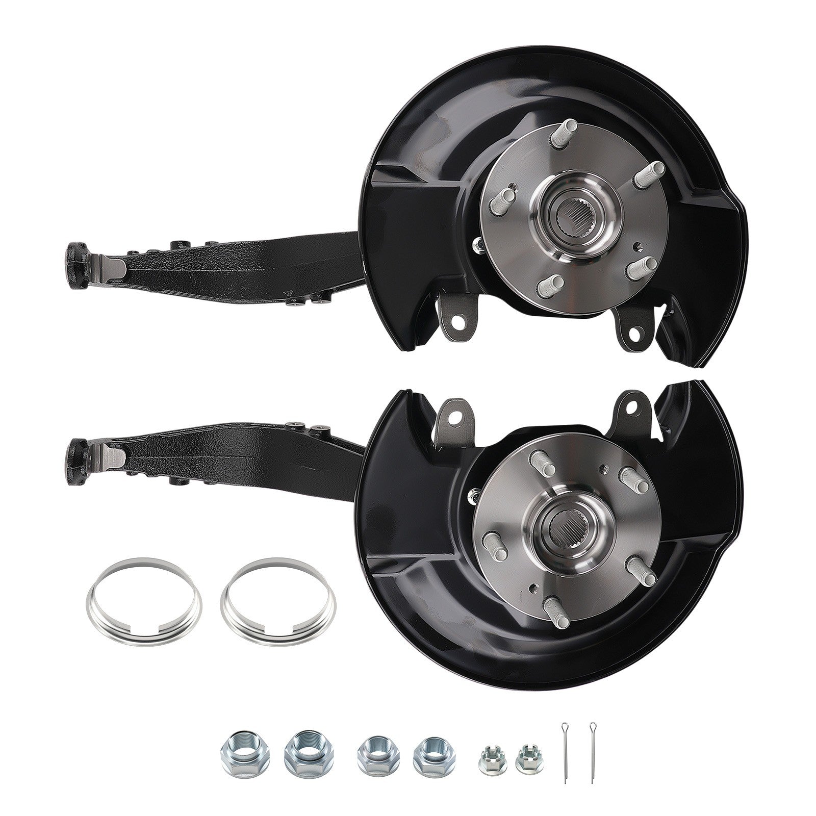 Pair Front LH RH Wheel Bearing Hub w/ Knuckle For Honda Accord 2.4L