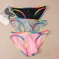 Mens Transparent Mesh Underwear Breathable Low Waist Briefs See