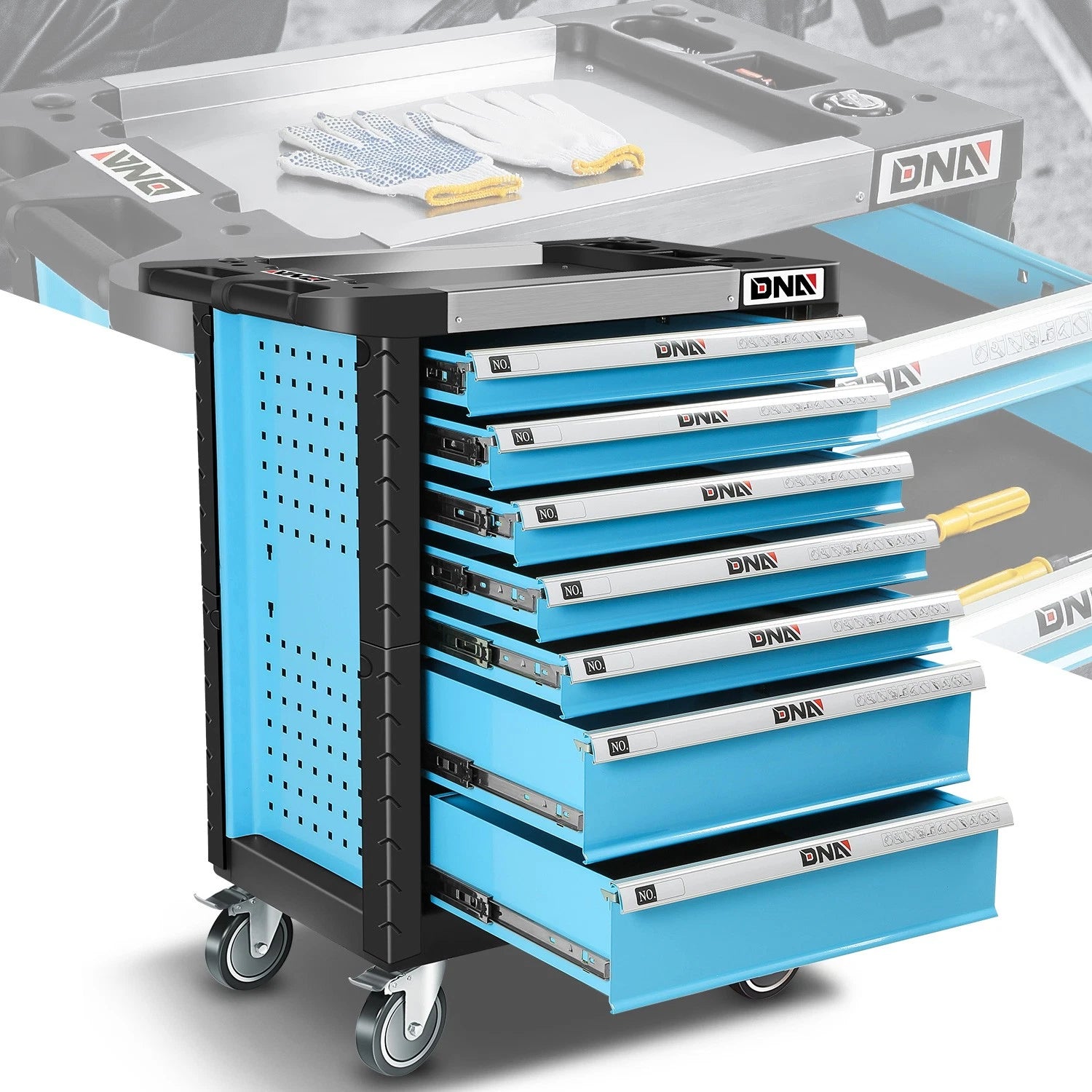 7 Drawers Rolling Tool Chest Cabinet Tray Top | Built Supply Co