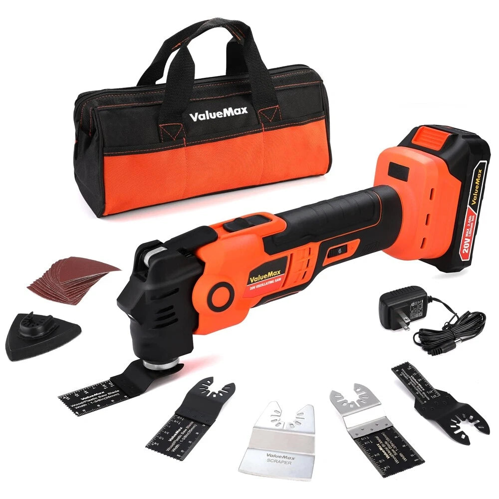 Valuemax 20V Cordless Oscillating Multi-tool Kit 6 Variable Speed W/