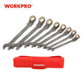 WORKPRO 8-Piece Flex-Head Ratcheting Combination Wrench Set SAE