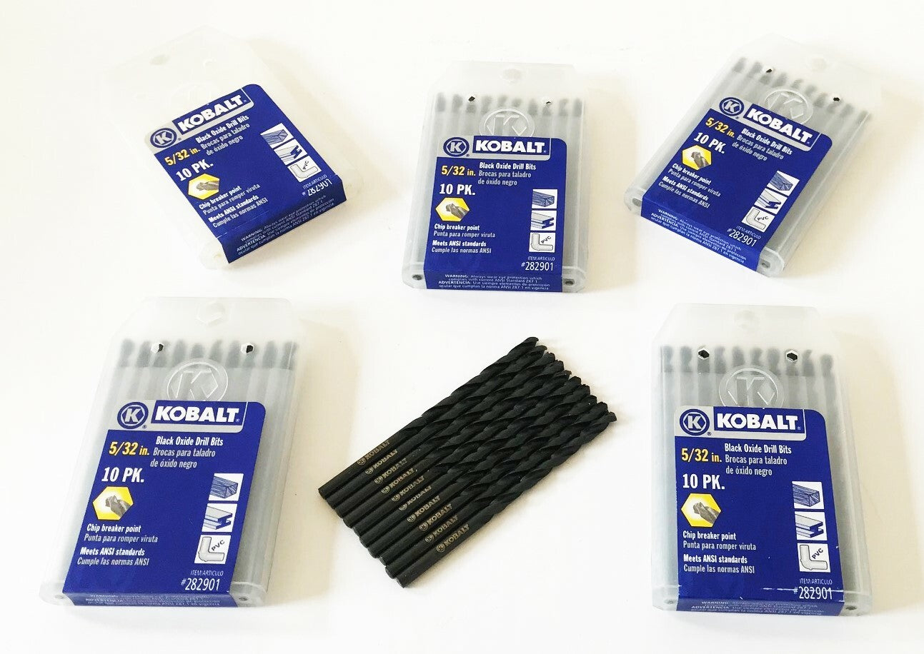 Kobalt 5/32" High Speed Drill Bits - 50 Pack