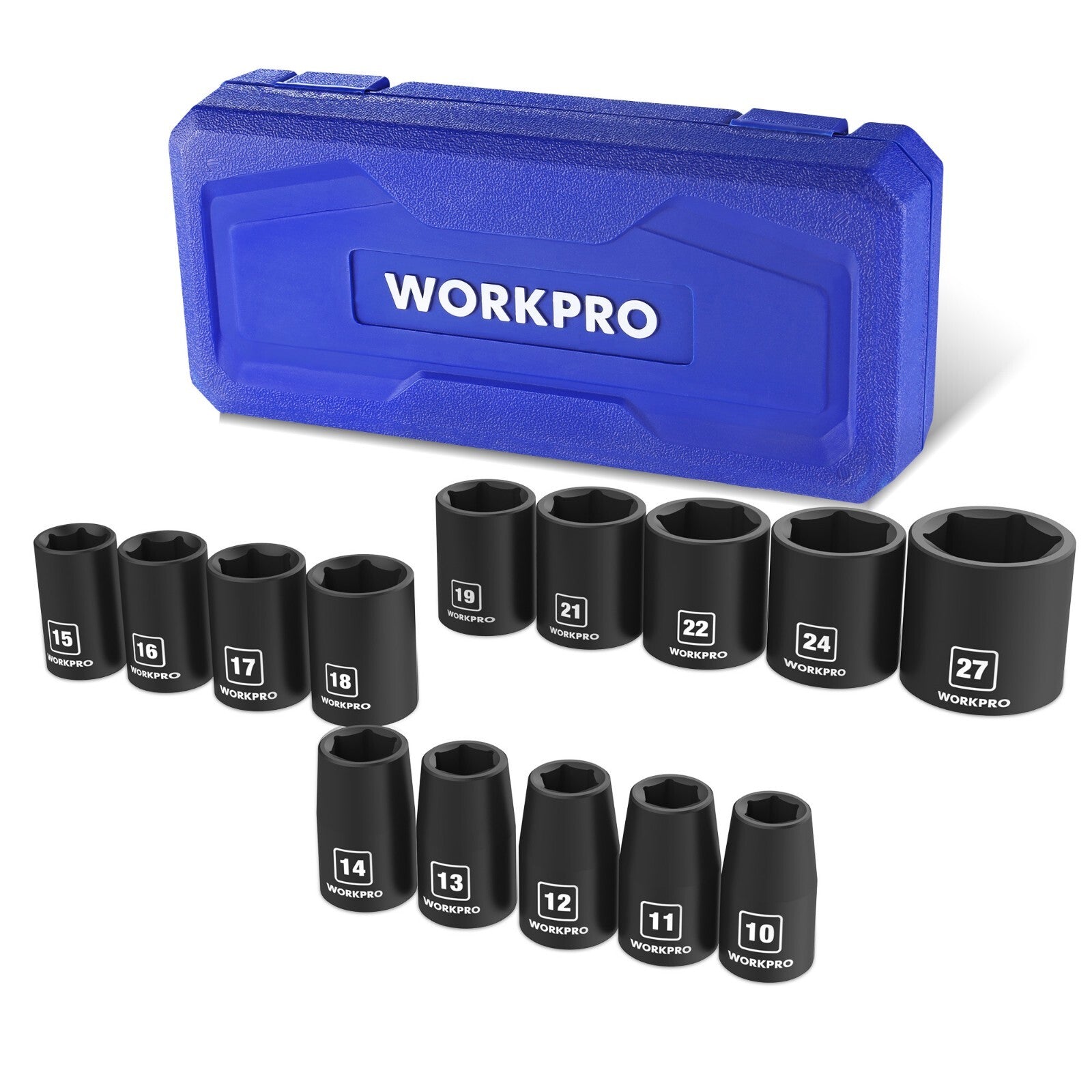 WORKPRO 1/2” Drive Shallow Impact Socket Set by WORKPRO