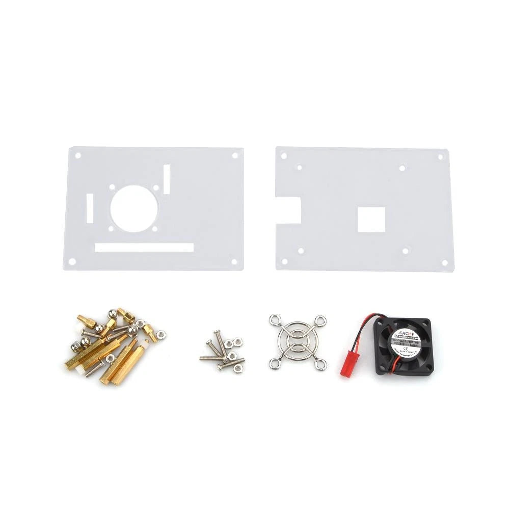 Arcylic Case Shell & Cooling Fan & Screws Set For Raspberry Pi 3/2