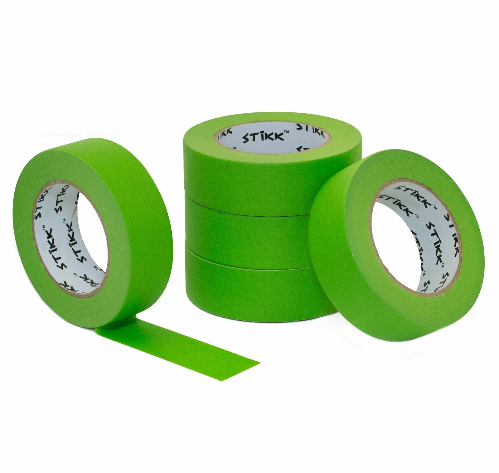 5pk 1.5" 36mm X 60yd Stikk Green Painters Masking Tape 14 Day Easy