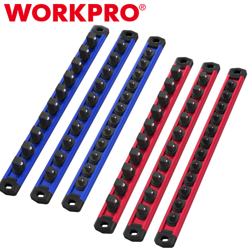 WORKPRO Magnetic Socket Organizer Set 6-PACKS 1/4" 3/8" 1/2"