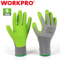 WORKPRO 6Pairs Working Gloves Garden Gloves Eco Latex Palm Coated Working Gloves