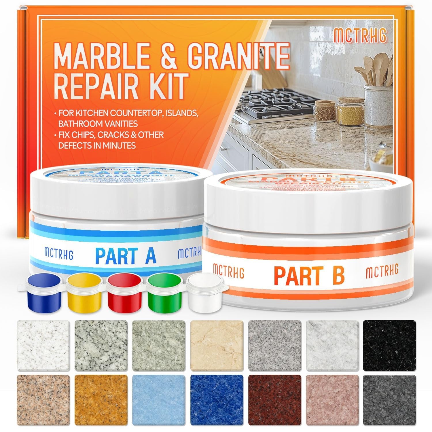 Granite Repair Kit (Color Match), Transparent Granite Countertop