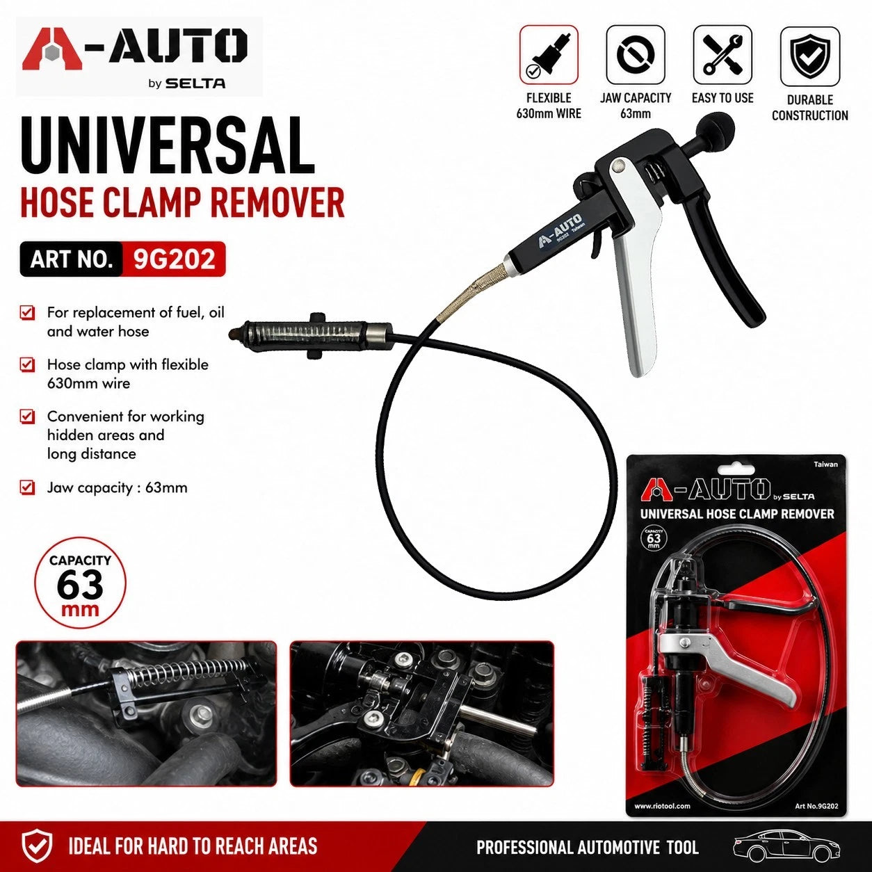A-auto Taiwan Universal Hose Clamp Remover 630mml Flexible Cable Hose