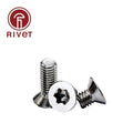 M2.5 M3 M4 M5 304 Stainless Steel Six-Lobe Torx Flat Countersunk Head Screw Bolt