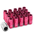 Aluminum Pink 16 Lug+4 Lock Nuts+adapter M12x1.5 | Built Supply Co