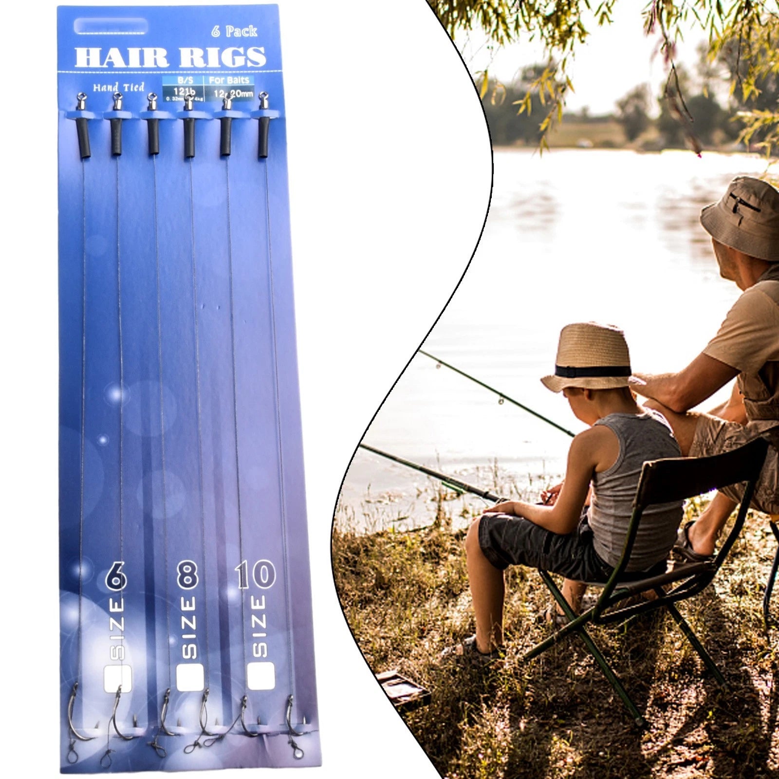 For Hair Rig Fishing Hooks 12lb Line Carp Curved And Straight Hook Set