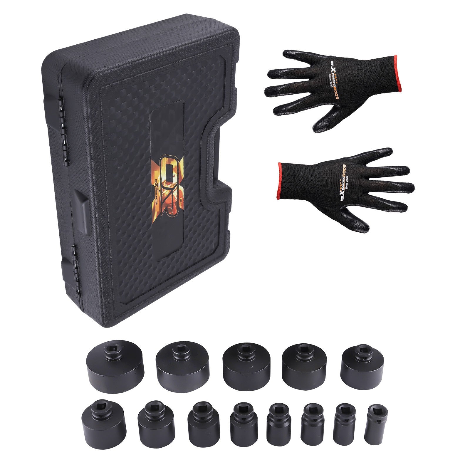 18-80mm 60mm Long Deep Grooved Locknut Socket Set 1/2" Dr. Internal